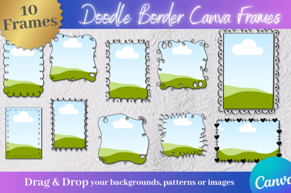 10 Hand Drawn Doodle Border Canva Frames: Elevate Your Creative Projects