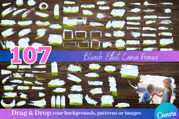 107 Brush | Bleach Effect Canva Frames: Your Toolkit for Edgy, Custom Designs