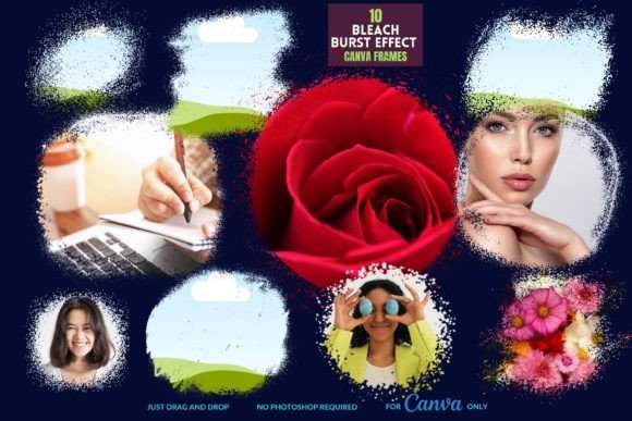 Bleach Burst Effect Digital Canva Frames for Designers