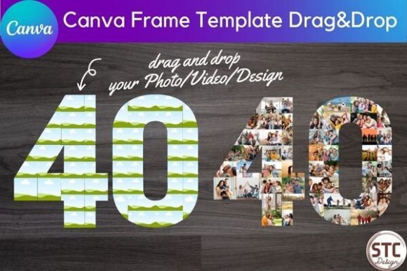 Celebrate in Style: The 40 Forty Number Collage Canva Frame