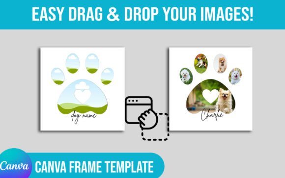 Create Charming Photo Collages with a Dog Paw Canva Frame