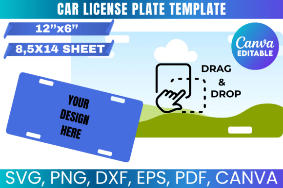 Custom Car License Plate Sublimation Template