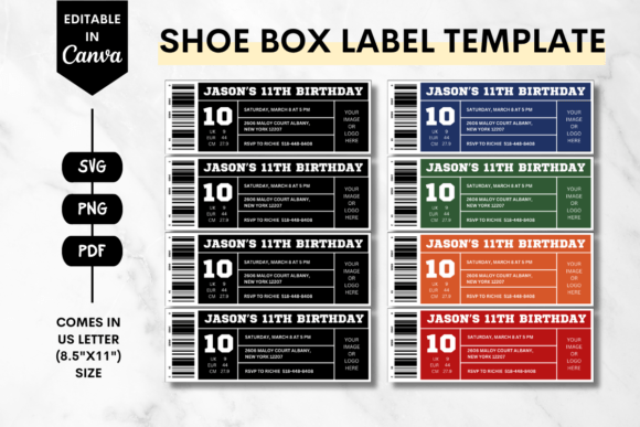 Editable Shoe Box Label Canva Template 1: A Designer's Take