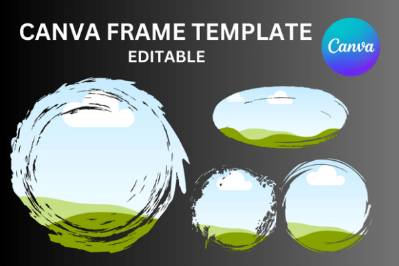 Elevate Your Brand with Round Brush Stroke Canva Frames