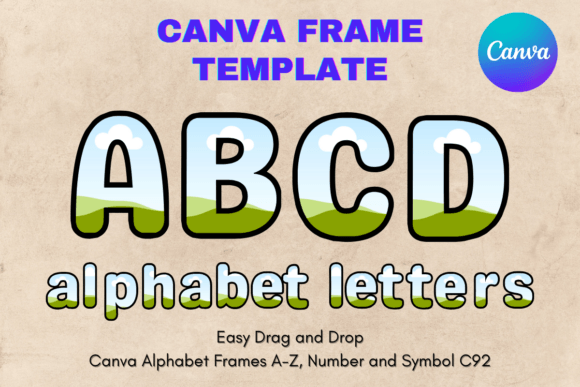 Explore the Canva Letters Frame Alphabet Template_92