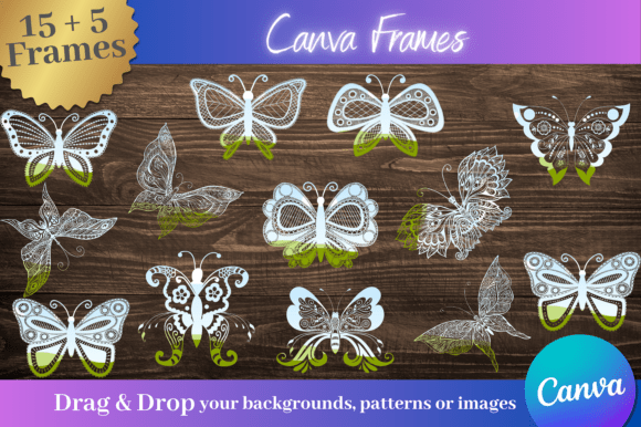 Lace Butterfly Canva Frames: A Digital Design Asset Guide