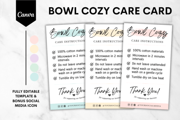 Simplify Customer Care with the Bowl Cozy Care Card Canva Template