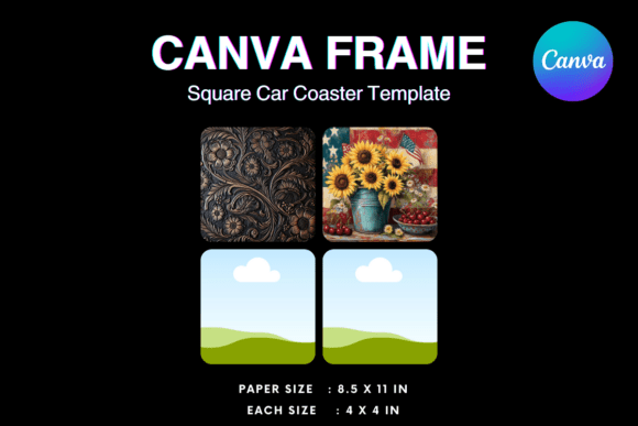 Square Car Coaster Canva Frame Template: Your Brand’s New Favorite Asset