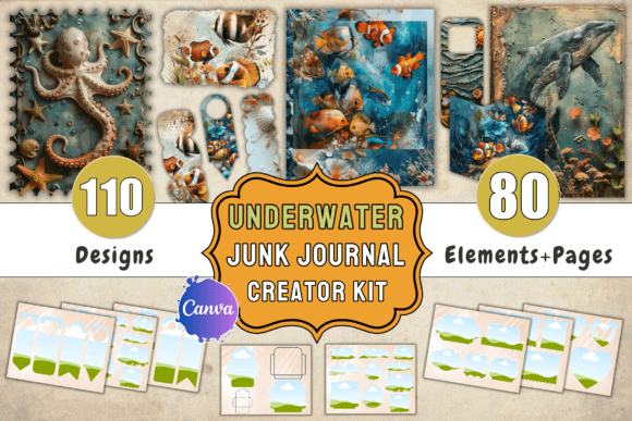 Underwater Junk Journal Kit Canva: Deep Dive into Creative Design