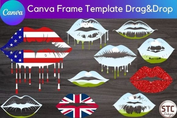 Unleash Bold Creativity with a Sexy Dripping Lips Canva Frame Template